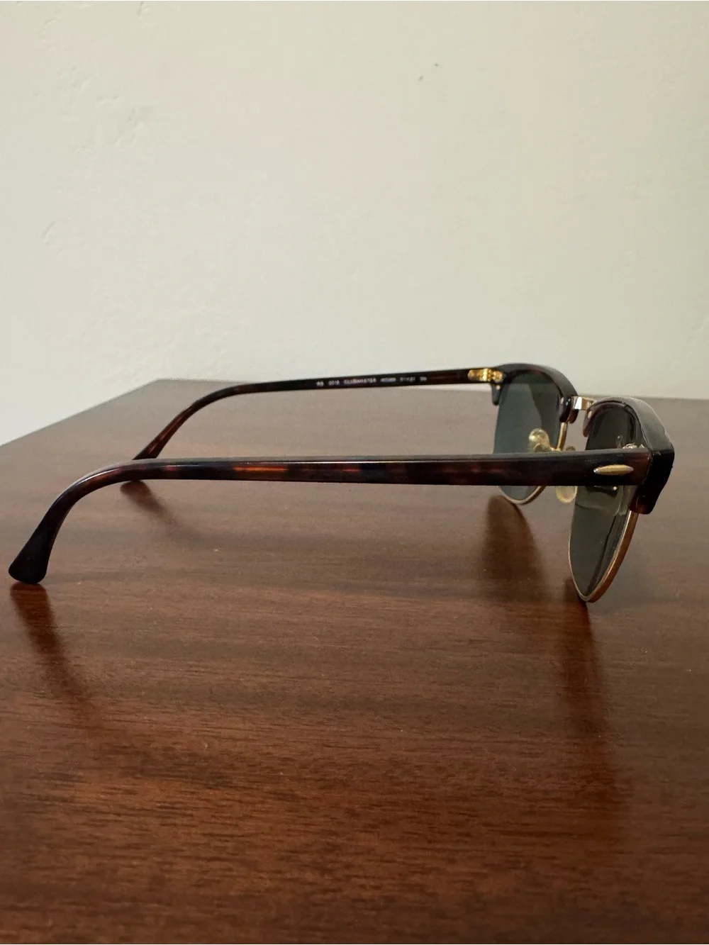 Ray-Ban Clubmaster Sunglasses - Gold Tortoise w/ Dark Green/Black Lenses -Unisex
